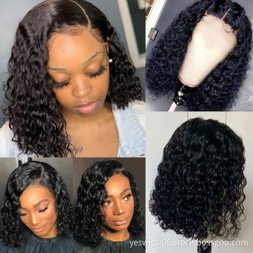Afro Kinky Curly Short Bob Lace Wig Human Hair Hd Full Lace Front Raw Indian Virgin Human Hair Lace Frontal Wig For Black Women